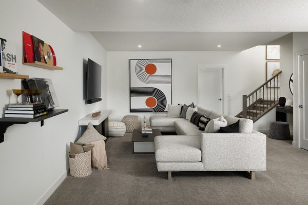 Columbia by Brookfield - Show Home in Calgary SW - Finished Basement